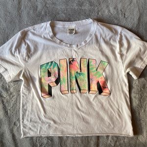 EUC PINK by Victorias Secret white crop top size medium